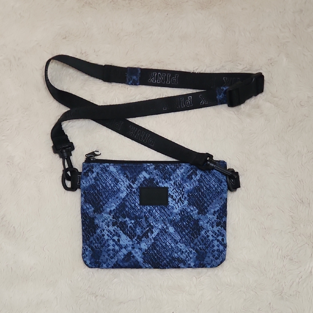 Victoria's Secert Pink Blue Snakeskin Crossbody Bag